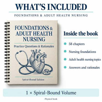 Foundations and Adult Health Nursing Practice Questions & Rationales – Spiral-Bound Edition-PrepWithLaila