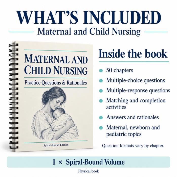 Maternal and Child Nursing Practice Questions & Rationales – Spiral-Bound Edition-PrepWithLaila
