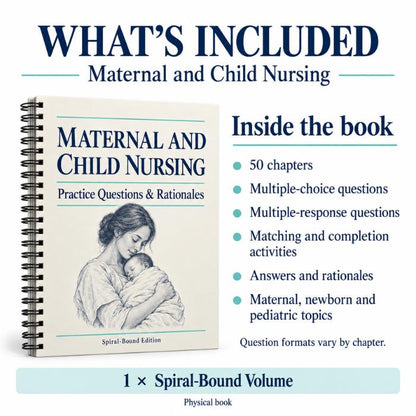 Maternal and Child Nursing Practice Questions & Rationales – Spiral-Bound Edition-PrepWithLaila