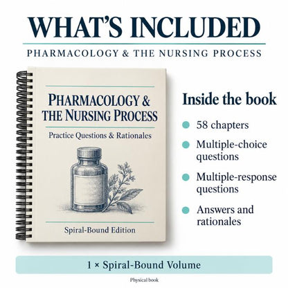 Pharmacology and the Nursing Process Practice Questions & Rationales – Spiral-Bound Edition-PrepWithLaila