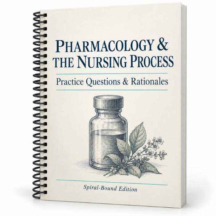 Pharmacology and the Nursing Process Practice Questions & Rationales – Spiral-Bound Edition-PrepWithLaila