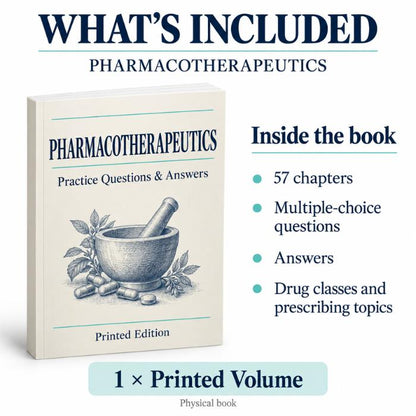 Pharmacotherapeutics Practice Questions & Answers – Printed Edition-PrepWithLaila