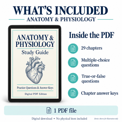 Anatomy and Physiology Study Guide – Digital PDF