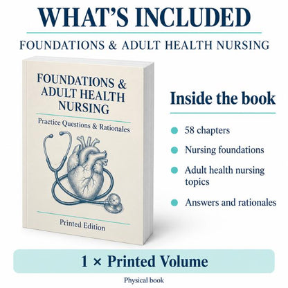 Foundations and Adult Health Nursing Practice Questions & Rationales – Printed Edition-PrepWithLaila
